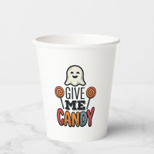 Vintage-Halloween-Gib-mir-Süßigkeiten-Geister-Shir Pappbecher