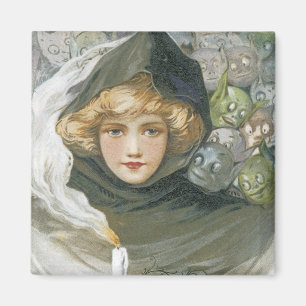 Vintage Halloween-Girl Magnet