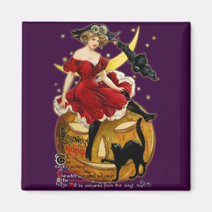 Vintage Halloween-Girl Magnet