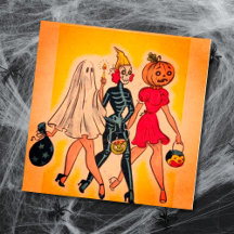 Vintage Halloween-Girls-Trick oder -Behandlung