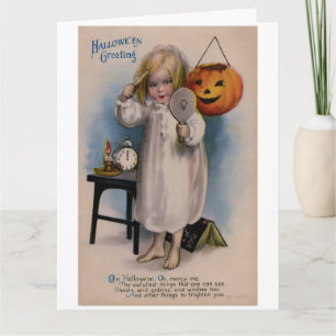 Vintage Halloween-Girly-Grußkarte Karte