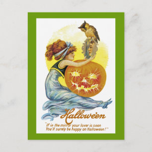 Vintage-Halloween-Glamour Postkarte
