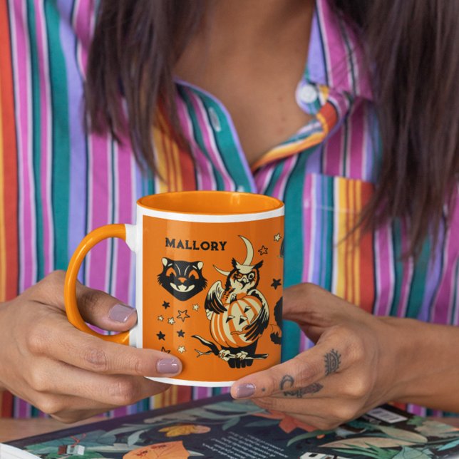 Vintage Halloween Graphics Personalized Tasse (Von Creator hochgeladen)