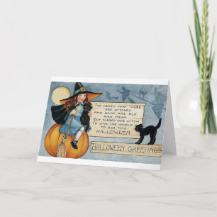 Vintage Halloween Greetings Karte
