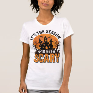 Vintage Halloween Grusel Saison Verfluchtes Schlos T-Shirt