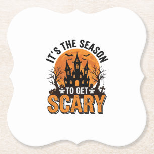 Vintage Halloween Grusel Saison Verfluchtes Schlos Untersetzer