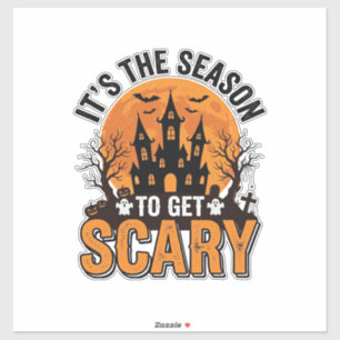 Vintage Halloween Grusel-Saison Verlassenes Schlos Aufkleber