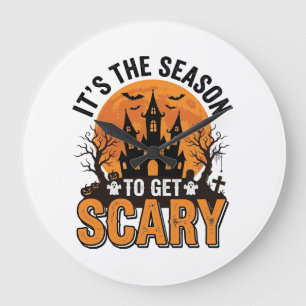 Vintage Halloween Grusel Saison Verlassenes Schlos Große Wanduhr