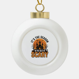 Vintage Halloween Grusel Saison Verlassenes Schlos Keramik Kugel-Ornament