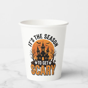 Vintage Halloween Grusel-Saison Verlassenes Schlos Pappbecher