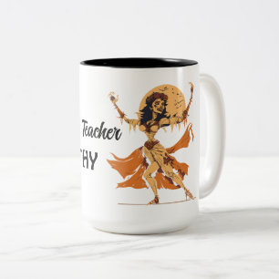 Vintage-Halloween-Grusel-Skelett-Tänzer Zweifarbige Tasse