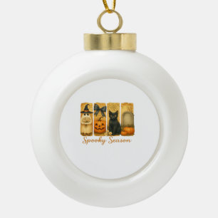 Vintage Halloween Gruselige Jahreszeit, süßer Geis Keramik Kugel-Ornament