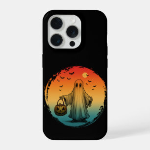 vintage Halloween gruseliger Geist Kürbis Fledermä iPhone 15 Pro Hülle