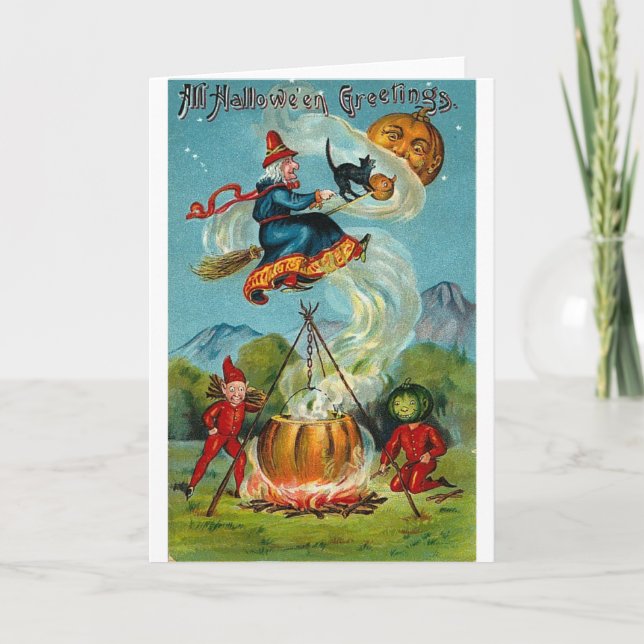 Vintage Halloween-Gruß-Karten-Klassiker-Plakate Karte (Vorderseite)