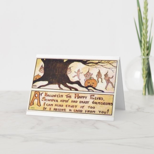 Vintage Halloween-Gruß-Karten-Klassiker-Plakate Karte (Vorderseite)