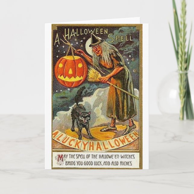 Vintage Halloween-Gruß-Karten-Klassiker-Plakate Karte (Vorderseite)