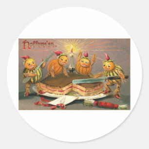 Vintage Halloween-Gruß-Karten-Klassiker-Plakate Runder Aufkleber