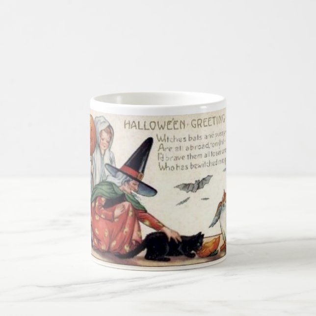 Vintage Halloween-Gruß-Karten-Klassiker-Plakate Tasse (Mittel)