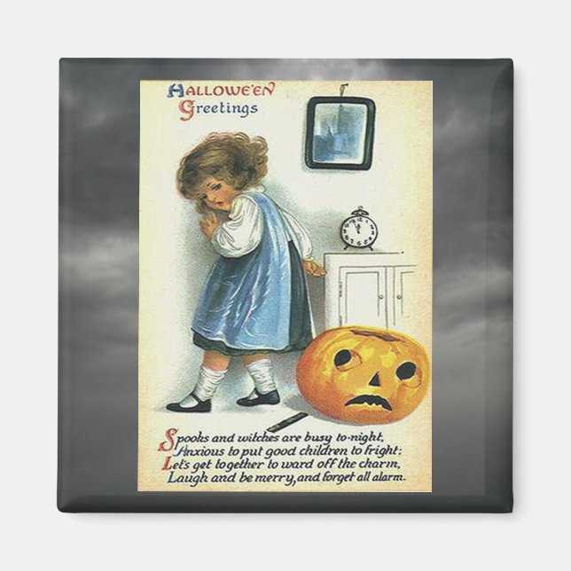 Vintage Halloween-Grüße Magnet (Vorne)