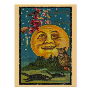Vintage Halloween-Grüße Poster