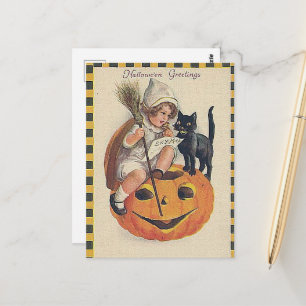 Vintage Halloween-Grüße Postkarte
