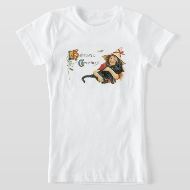Vintage Halloween-Grüße T-Shirt (Ablage )