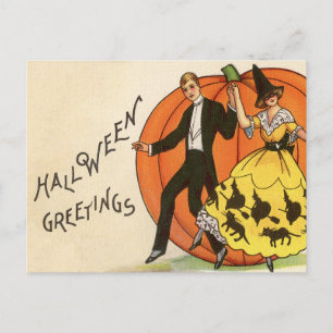 Vintage Halloween-Grüße - Tanzsaal - Postkarte