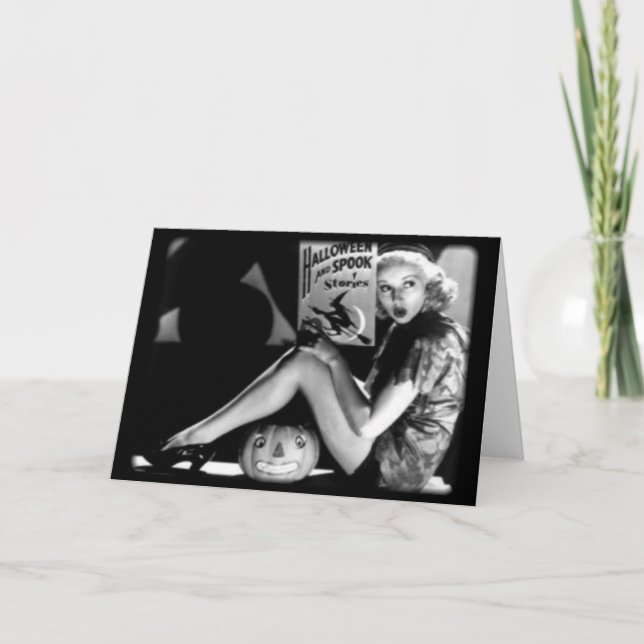Vintage Halloween-Grußkarte Karte (Vorderseite)