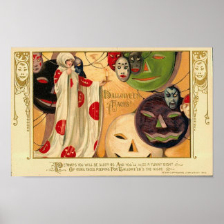 Vintage Halloween Grußkarten Klassische Poster