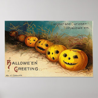 Vintage Halloween Grußkarten Klassische Poster