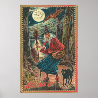 Vintage Halloween Grußkarten Klassische Poster