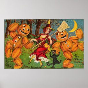 Vintage Halloween Grußkarten Klassische Poster