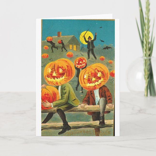 Vintage Halloween Grußkarten Klassische Poster Karte (Vorderseite)