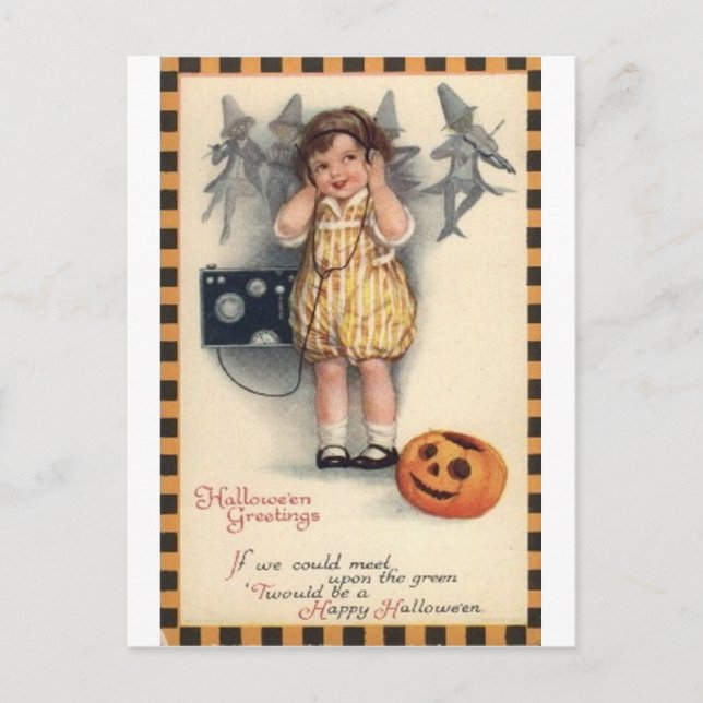 Vintage Halloween Grußkarten Klassische Poster Postkarte (Vorderseite)