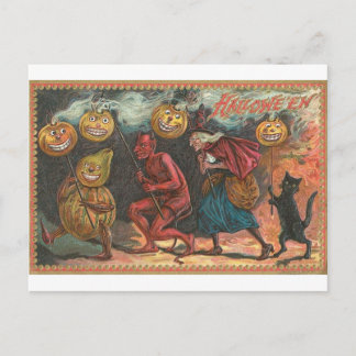 Vintage Halloween Grußkarten Klassische Poster Postkarte