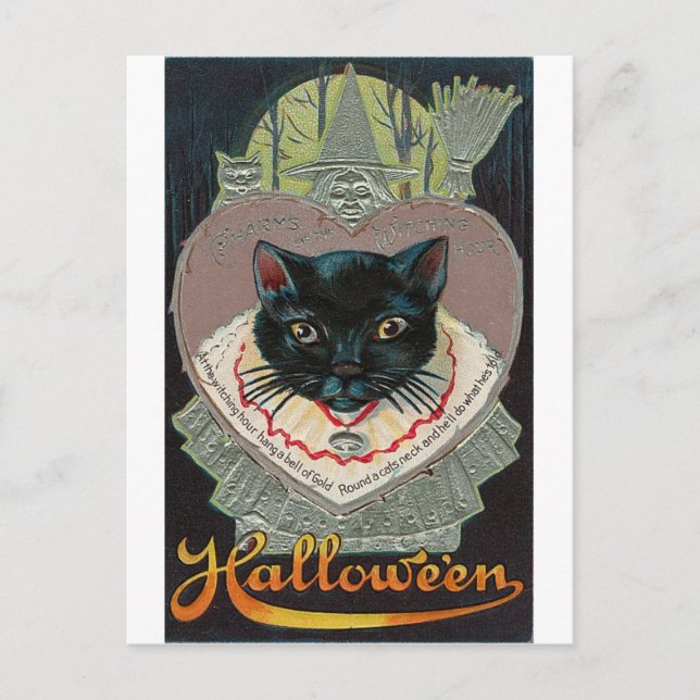 Vintage Halloween Grußkarten Klassische Poster Postkarte (Vorderseite)