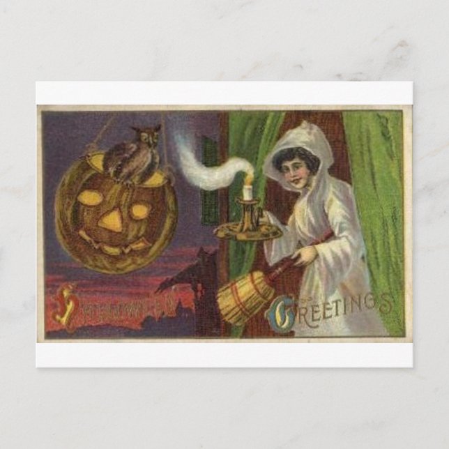 Vintage Halloween Grußkarten Klassische Poster Postkarte (Vorderseite)