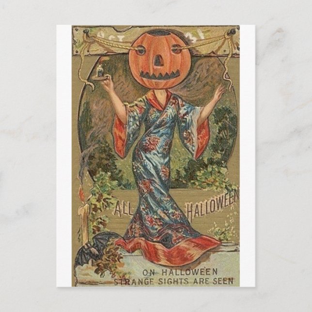 Vintage Halloween Grußkarten Klassische Poster Postkarte (Vorderseite)