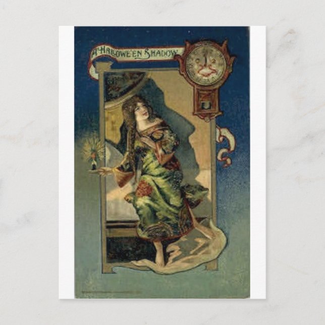 Vintage Halloween Grußkarten Klassische Poster Postkarte (Vorderseite)