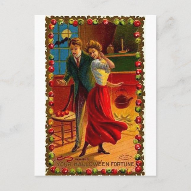 Vintage Halloween Grußkarten Klassische Poster Postkarte (Vorderseite)