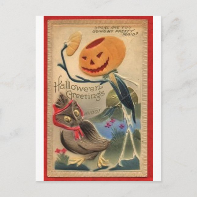 Vintage Halloween Grußkarten Klassische Poster Postkarte (Vorderseite)