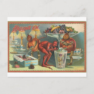 Vintage Halloween Grußkarten Klassische Poster Postkarte