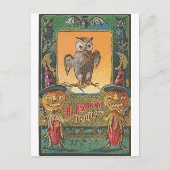 Vintage Halloween Grußkarten Klassische Poster Postkarte (Vorderseite)