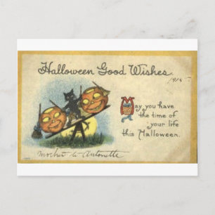 Vintage Halloween Grußkarten Klassische Poster Postkarte