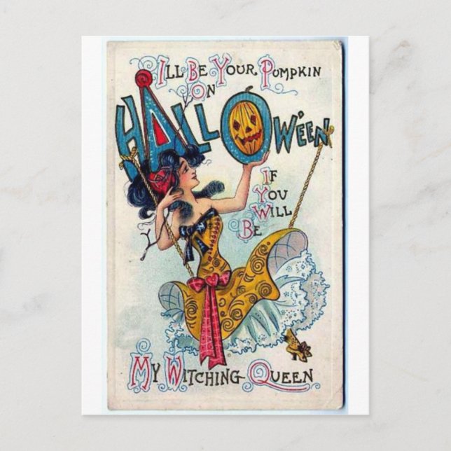 Vintage Halloween Grußkarten Klassische Poster Postkarte (Vorderseite)