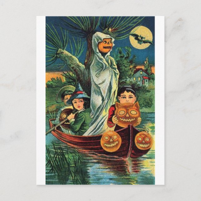 Vintage Halloween Grußkarten Klassische Poster Postkarte (Vorderseite)