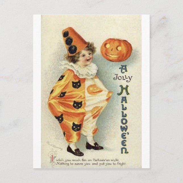 Vintage Halloween Grußkarten Klassische Poster Postkarte (Vorderseite)