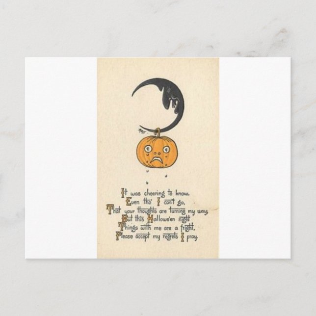 Vintage Halloween Grußkarten Klassische Poster Postkarte (Vorderseite)
