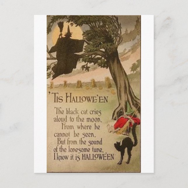 Vintage Halloween Grußkarten Klassische Poster Postkarte (Vorderseite)