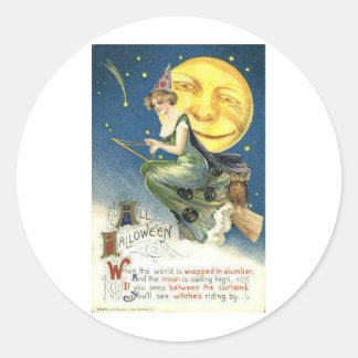 Vintage Halloween Grußkarten Klassische Poster Runder Aufkleber